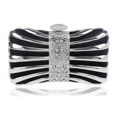 SEKUSA Luxurious Women Clutch Bags Metal Diamonds Chain Shoulder Evening Bags Lady Dress Wedding Dinner Party Handbags