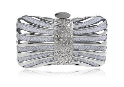 SEKUSA Luxurious Women Clutch Bags Metal Diamonds Chain Shoulder Evening Bags Lady Dress Wedding Dinner Party Handbags
