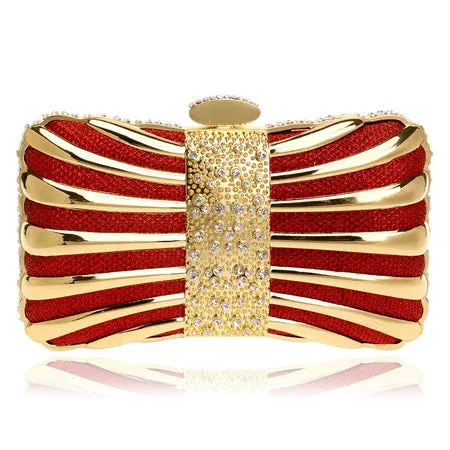 SEKUSA Luxurious Women Clutch Bags Metal Diamonds Chain Shoulder Evening Bags Lady Dress Wedding Dinner Party Handbags