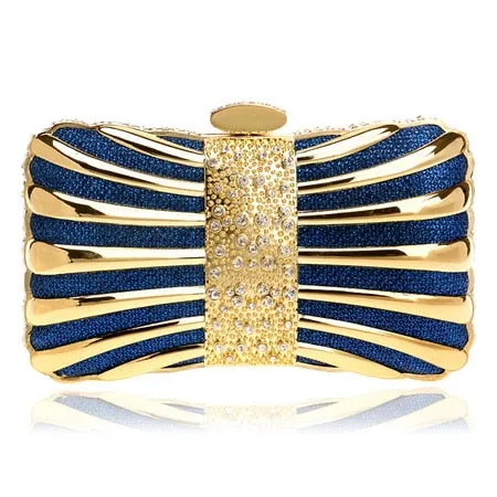 SEKUSA Luxurious Women Clutch Bags Metal Diamonds Chain Shoulder Evening Bags Lady Dress Wedding Dinner Party Handbags