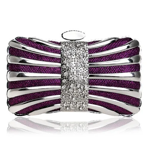 SEKUSA Luxurious Women Clutch Bags Metal Diamonds Chain Shoulder Evening Bags Lady Dress Wedding Dinner Party Handbags