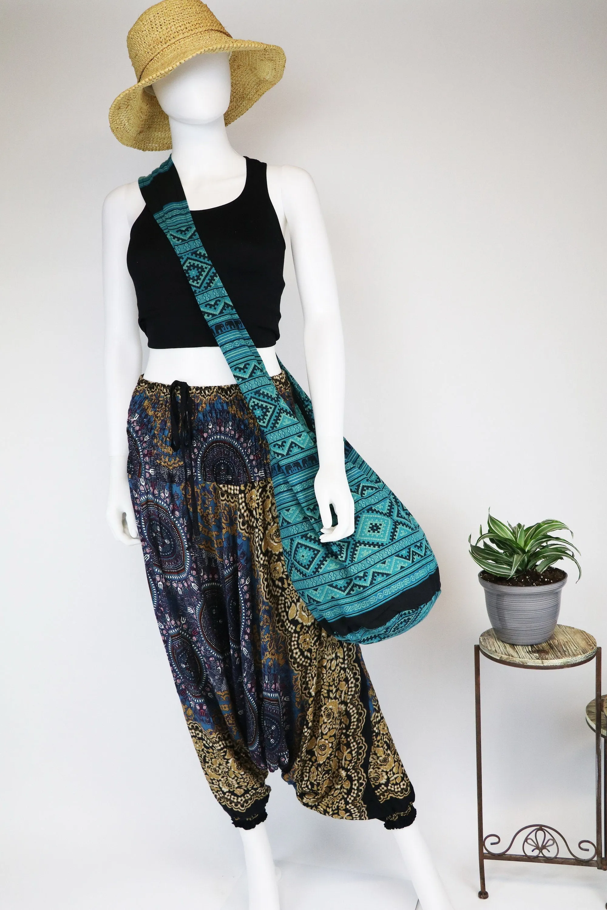 Shoulder bag/ Handbag / Crossbody bag / Tote Bags/ Boho Bag / Messenger Bag/ Hippie/ Hobo / Sling Bags / Cotton Bags/ Elephants / Turquiose