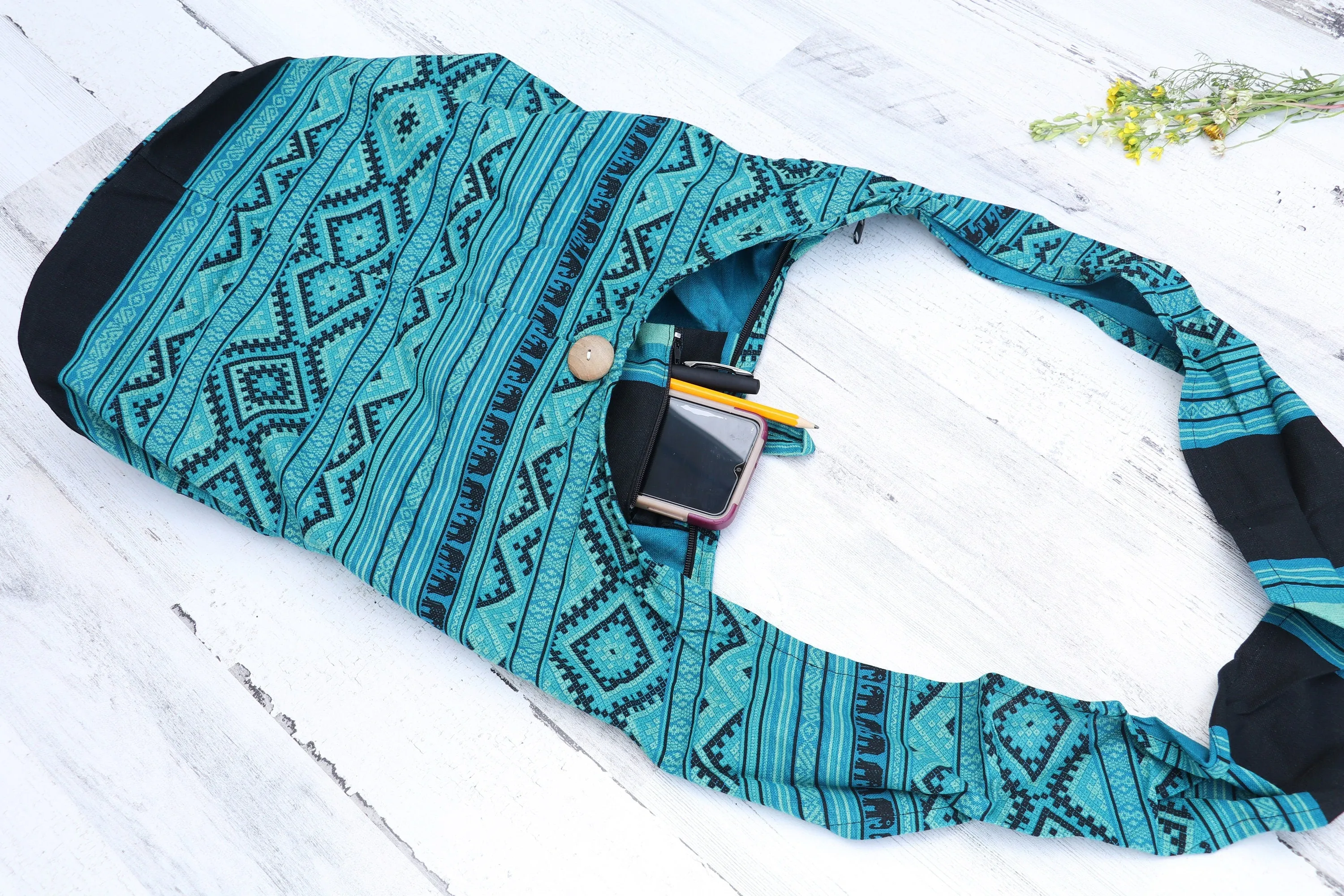 Shoulder bag/ Handbag / Crossbody bag / Tote Bags/ Boho Bag / Messenger Bag/ Hippie/ Hobo / Sling Bags / Cotton Bags/ Elephants / Turquiose