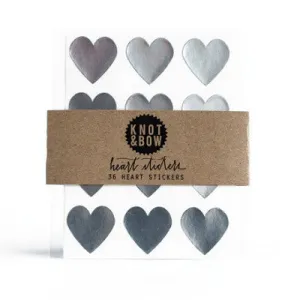 Silver Heart Stickers (36 pack)