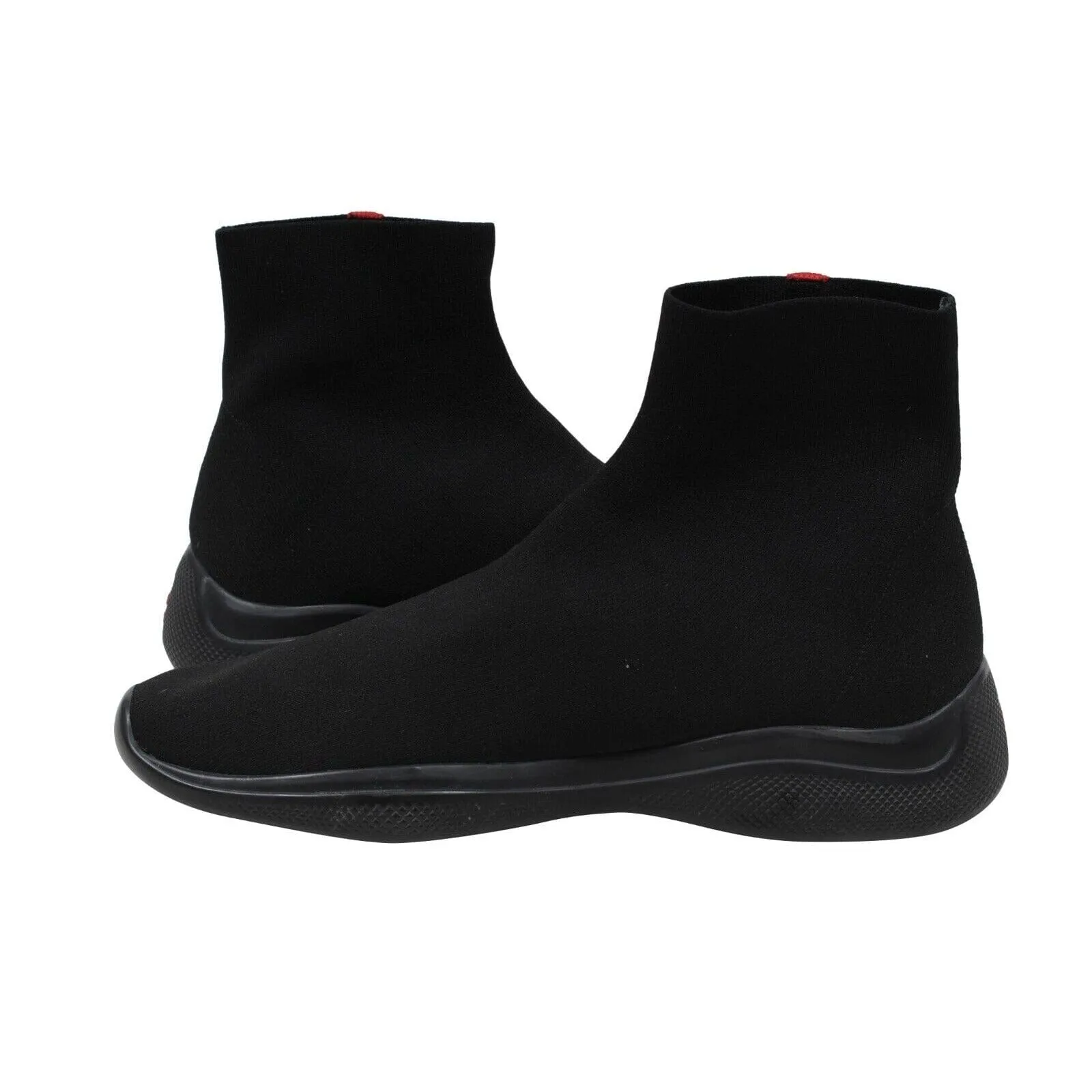 Sock Sneakers US 10 UK 9 Black Red High Top Stretch Knit Trainers