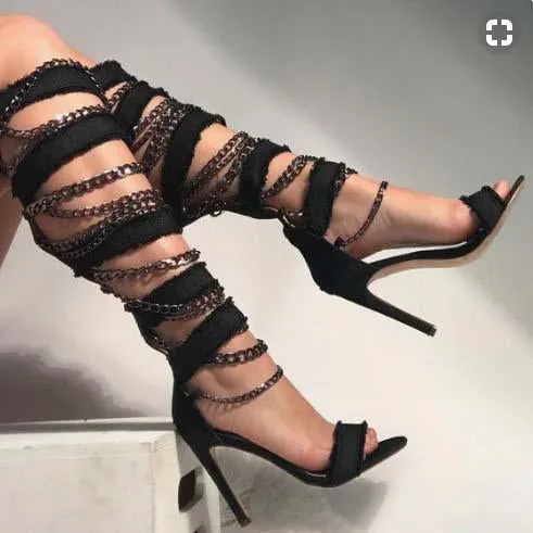 Strap High Heel Cutout Sandals