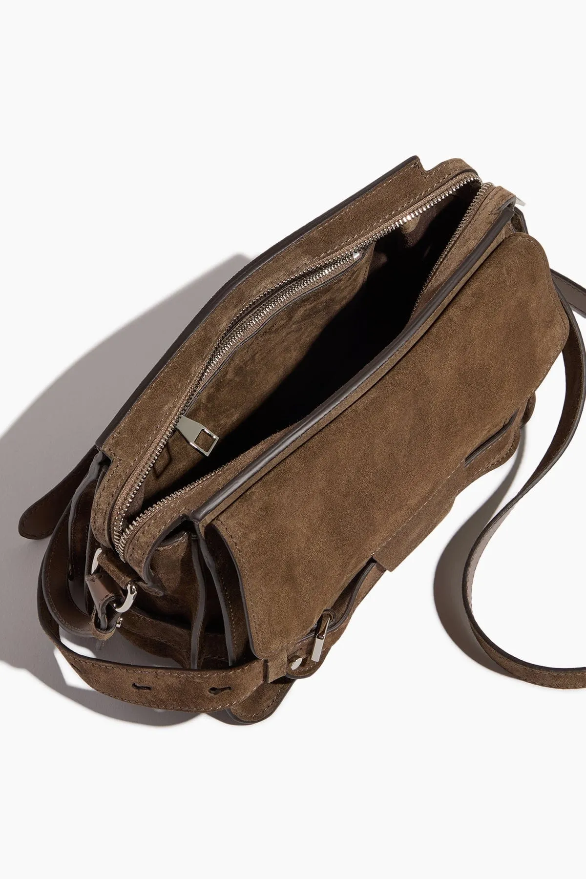 Suede Beacon Saddle Bag in Teak
