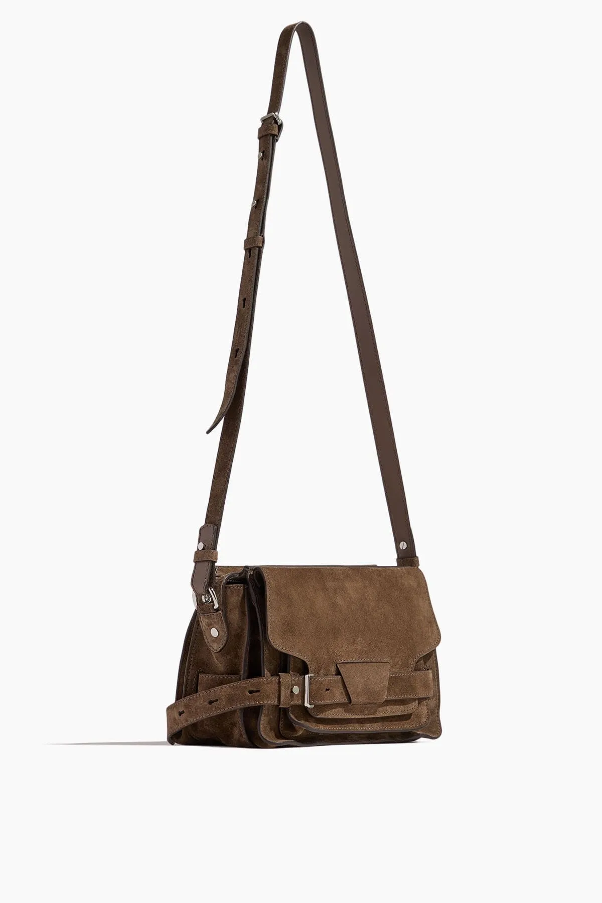 Suede Beacon Saddle Bag in Teak