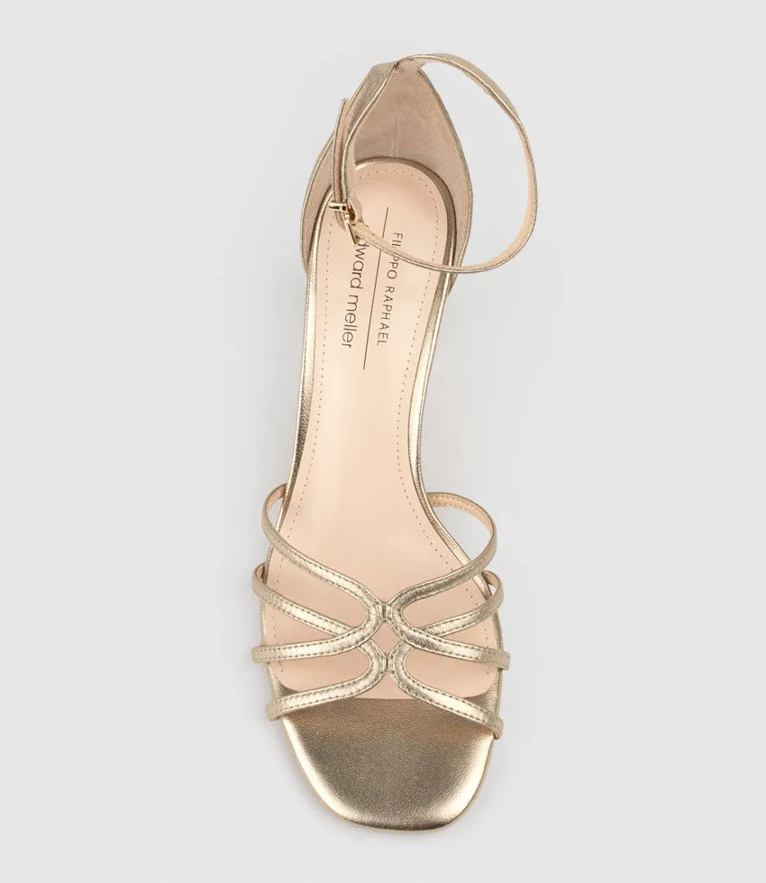 SYBIL75 Strappy Sandal in Rosegold