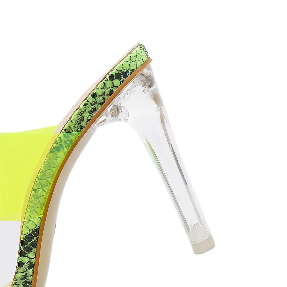Transparent heeled Sandals Clear High Heels Slide Shoes for Women