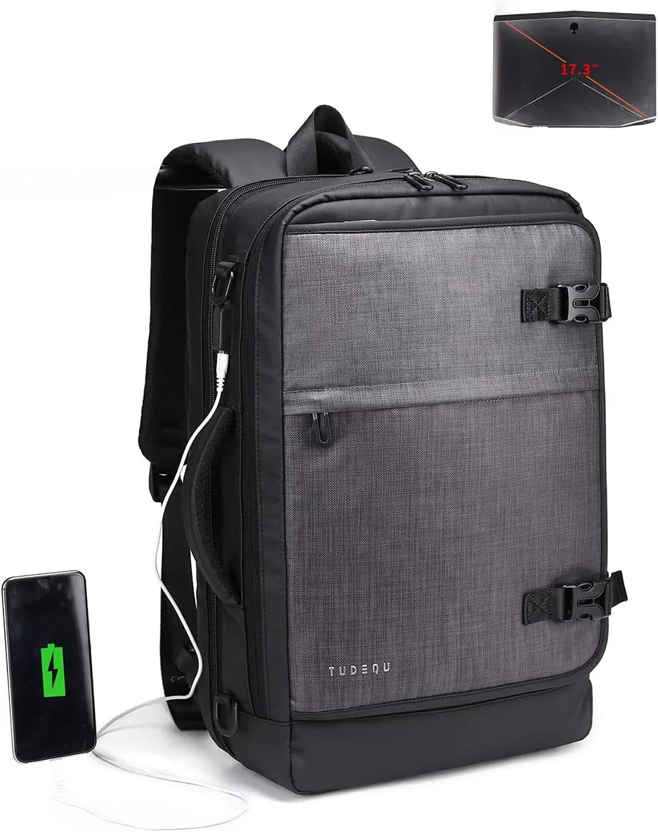 TUDEQU 2-IN-1 Laptop Messenger Bags 17.3 Inch TSA Travel Bag With Wet Pocket