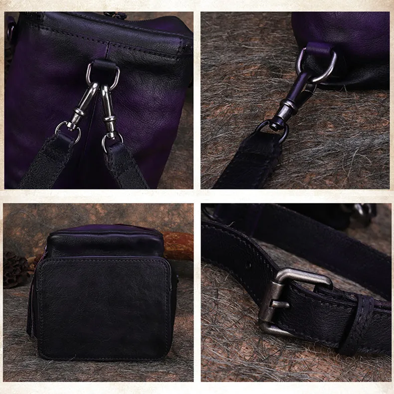 Vintage Green Leather Backpack Purse For Women Cross Shoulder Bag