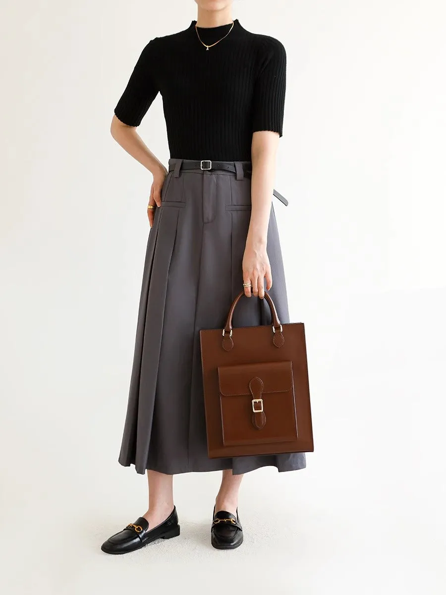 Vintage Real Leather Handbags Brown Leather Crossbody Bag