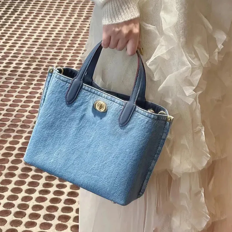 Vvsha Casual bags for women 2024 new denim Shoulder Messenger Bag Shopping Bags Students Book Bag Handbags Large Tote For Girls