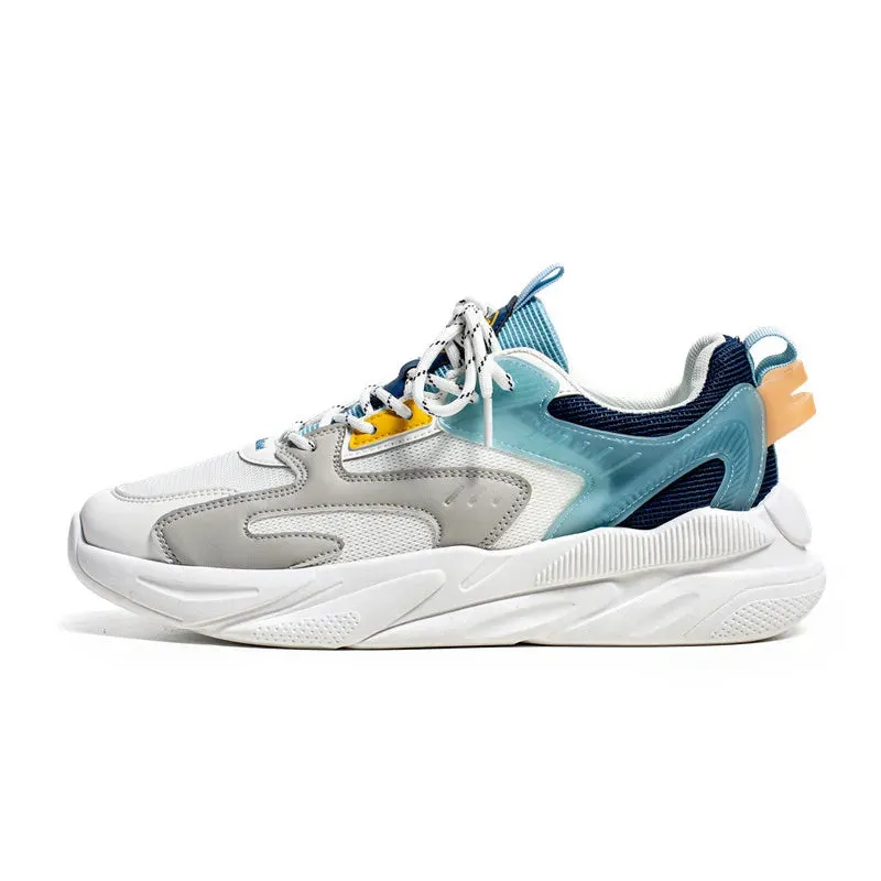 Wiaofellas Men Fashion Thick Sole Sneakers Breathable Height Increasing Vintage Casual Sport Shoes New Luxury Designers Cool Walking Shoes