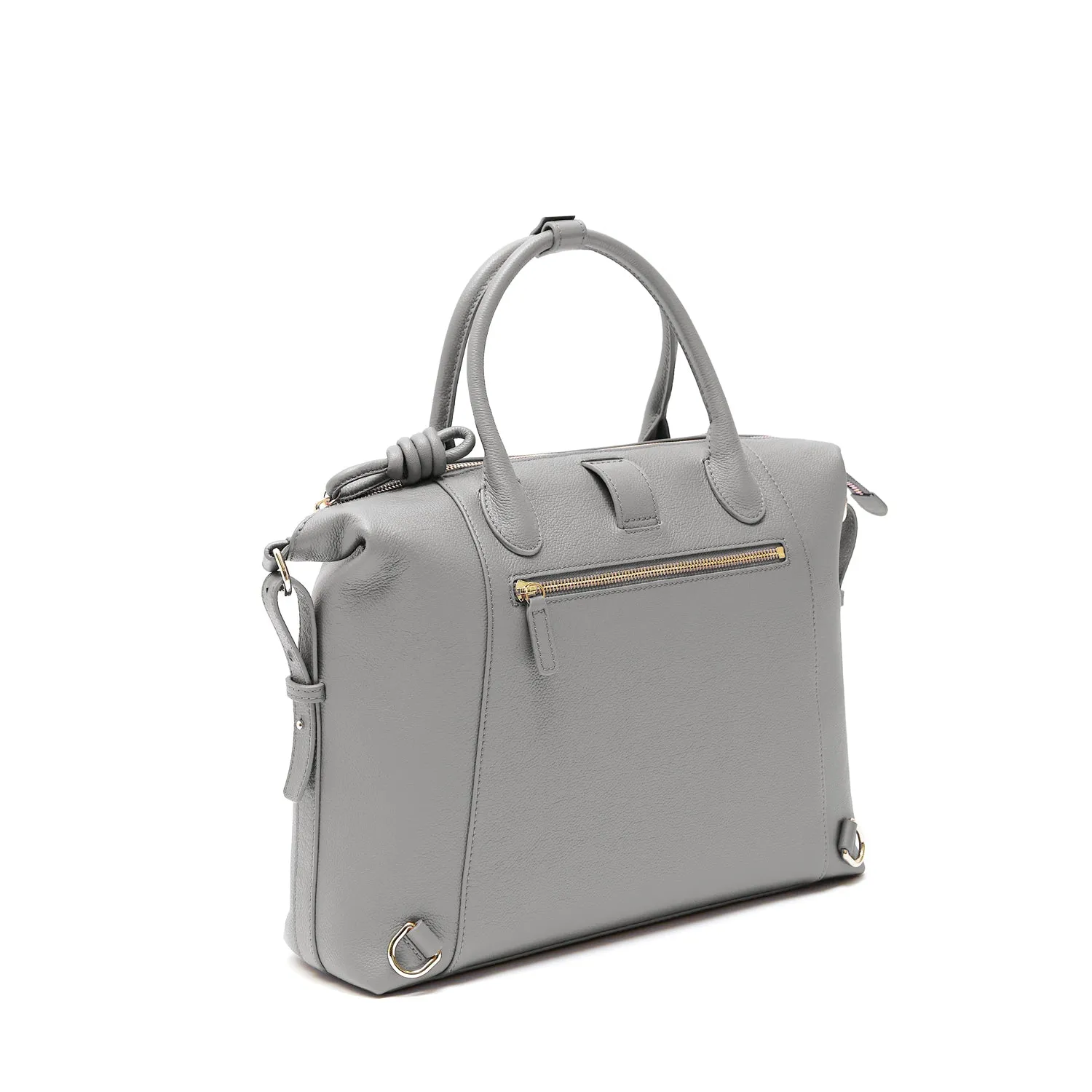 Wimbledon Leather Backpack Tote, Grey