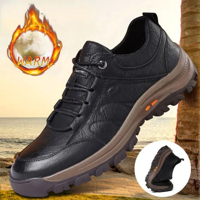 Winter Shoes for Men 2022 Pu Leather Warm Thick Sole Shoe Safety Wear-Resistant Outdoor Sports Men Casual Shoe Zapatillas Hombre
