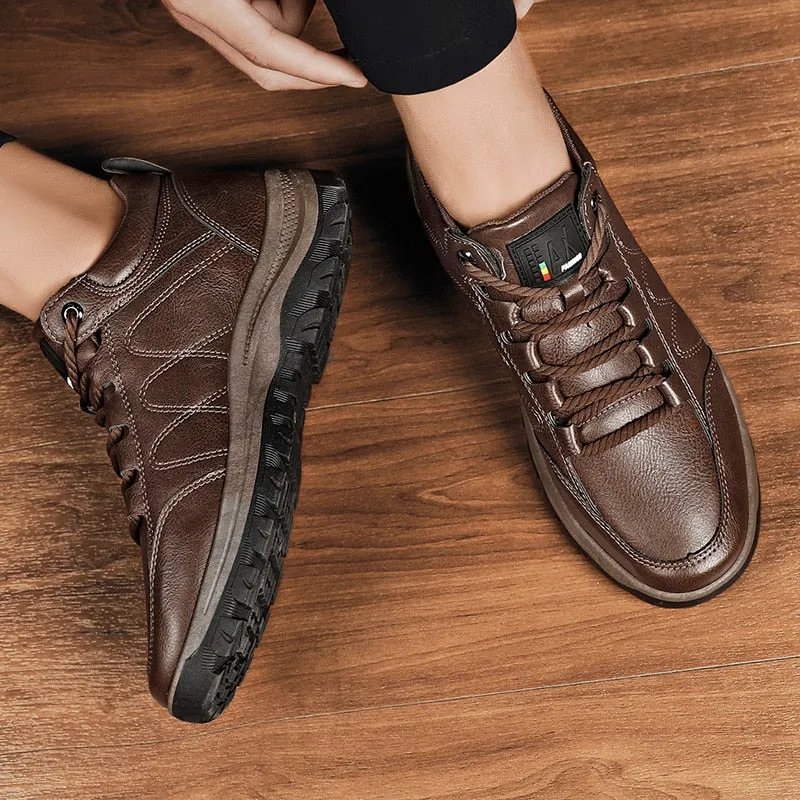 Winter Shoes for Men 2022 Pu Leather Warm Thick Sole Shoe Safety Wear-Resistant Outdoor Sports Men Casual Shoe Zapatillas Hombre
