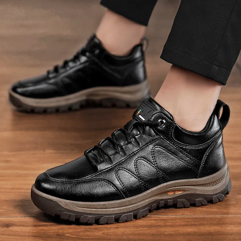 Winter Shoes for Men 2022 Pu Leather Warm Thick Sole Shoe Safety Wear-Resistant Outdoor Sports Men Casual Shoe Zapatillas Hombre