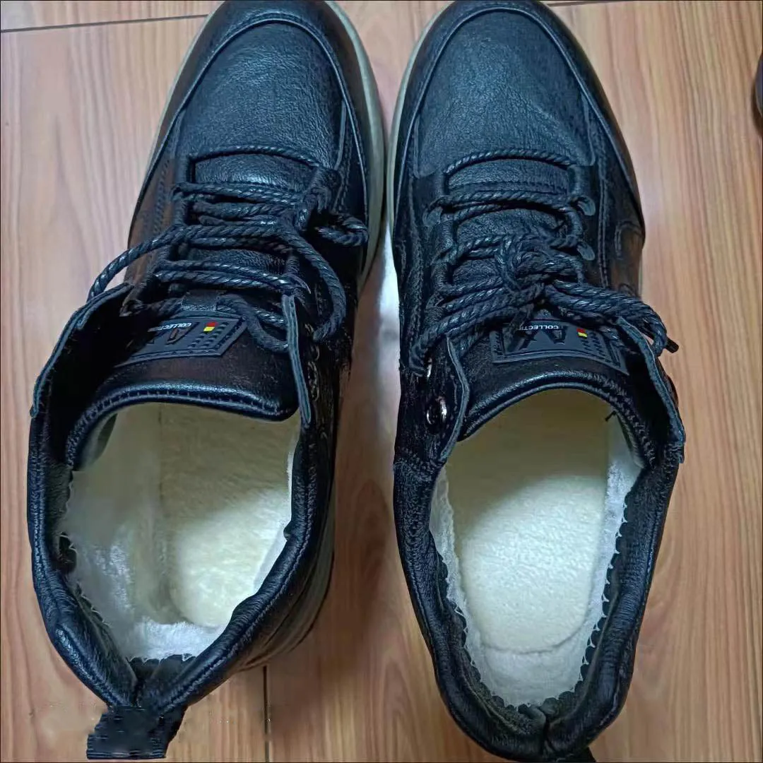 Winter Shoes for Men 2022 Pu Leather Warm Thick Sole Shoe Safety Wear-Resistant Outdoor Sports Men Casual Shoe Zapatillas Hombre