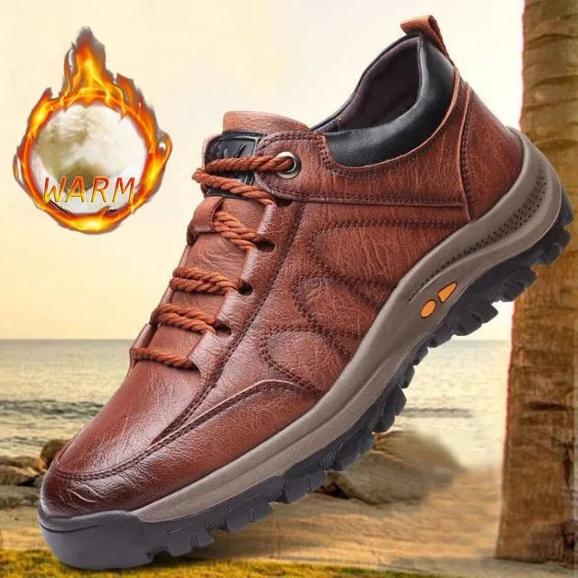 Winter Shoes for Men 2022 Pu Leather Warm Thick Sole Shoe Safety Wear-Resistant Outdoor Sports Men Casual Shoe Zapatillas Hombre