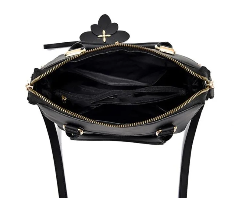 Women Leather Flower Handbags Messenger Bag Shoulder bags
