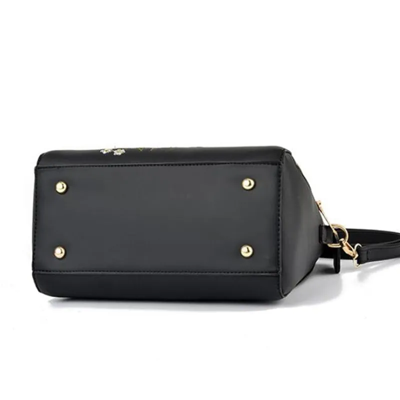 Women Leather Flower Handbags Messenger Bag Shoulder bags