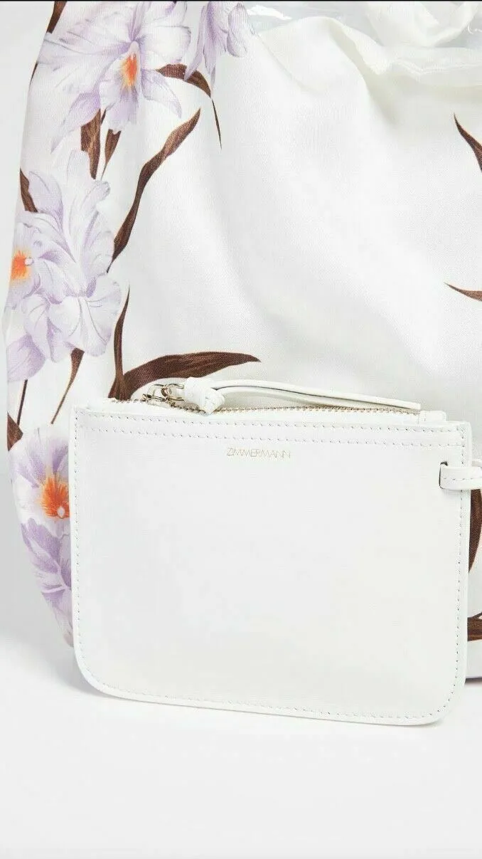 Zimmermann Slouch Bag | Crossbody, Silk, Leather Wallet, Handbag Floral $650 RRP
